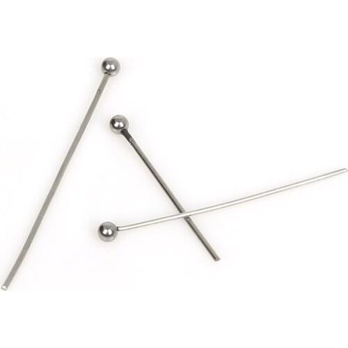 50pcs/lot 20 25 30mm Stainless Steel Metal Ball Pins For Diy Jewelry Making Head pins Findings Dia 0.5-0.6mm