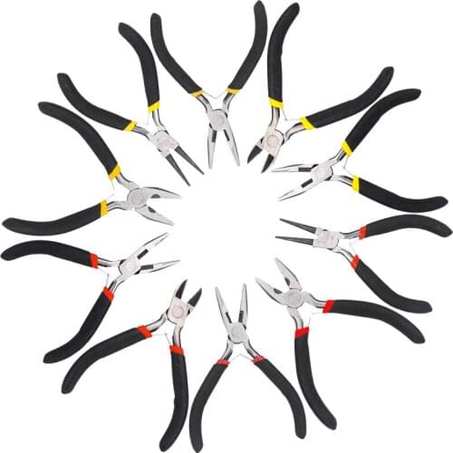 LMDZ Mini Pliers Non-slip Black Red Handle Diagonal Pliers Handcraft Beading Insulated Plier For DIY Small Jewelry Pliers