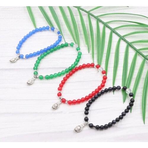 Trendy Bracelet Natural Galaxy Sandstone Jades Crystal Beads Bracelets Tibetan Buddha Opal Violet Yoga Bracelets Jewelry B378