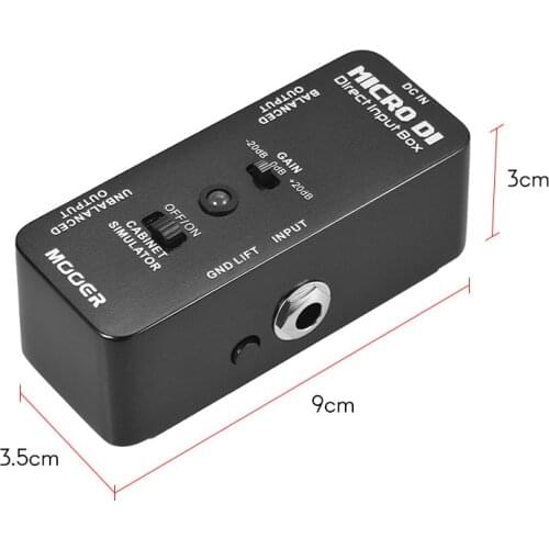 MOOER MICRO DI Cabinet Simulator Guitar Pedal DI Box Guitar Effect Pedal Full Metal Shell Guitar Parts & Accessories