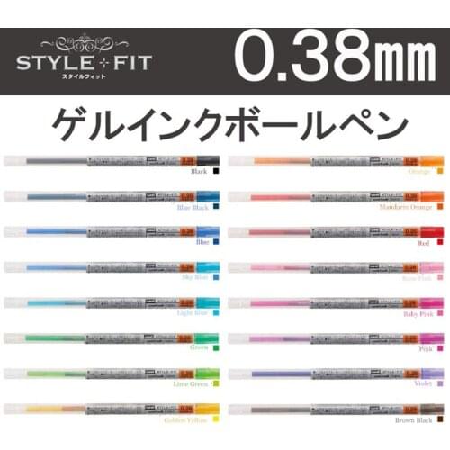 2019 Mitsubishi Uni UMR-109-38 STYLE FIT Gel Pen Refill 16 Colors Set School Stationery Art Supplies
