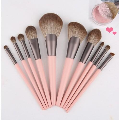 10pcs Pink Makeup Brushes Set with bag Imported High Quality Synthetic Hair Stoving Varnish Process Face and Eyeshadow Brush Kit