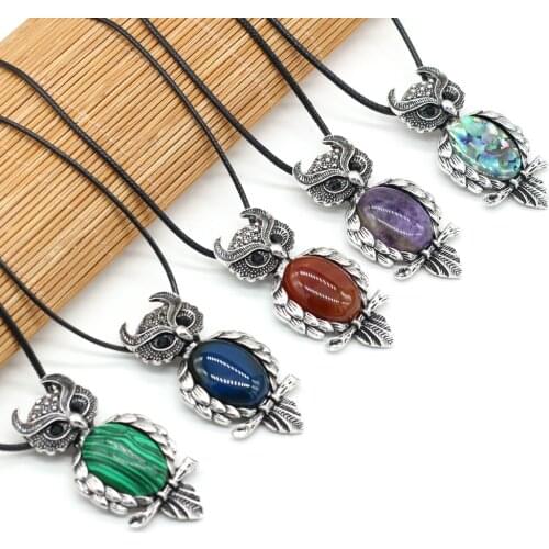 Natural Stone Agates Crystal Amethysts Gold Sand Malaysian Jades Necklace Pendant for Women Jewelry Gift 28x60mm Length 55cm