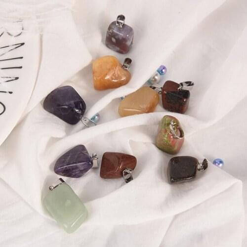 Natural Stone Crystal Quartz Healing Chakra Pendant For Necklace DIY Jewelry