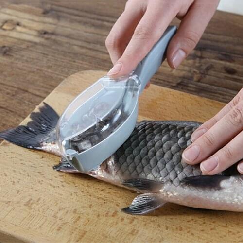 New Fish Skin Brush Plastic Manual Scraping Scales Device with Lid Fast Fish Cleaning Tool Easy to Clean SCI88