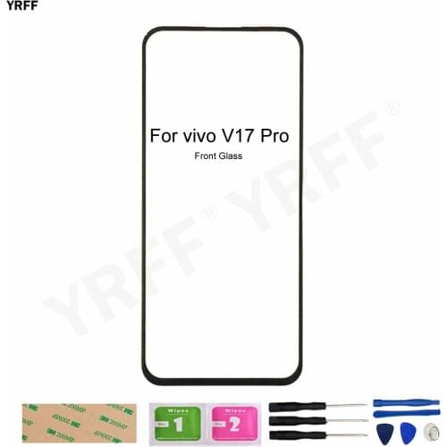 6.44'' Phone Front Glass Panel For Vivo V17 Pro (No Touch Screen) Outer Glass Cover Repair Assembly Parts