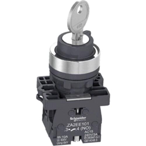 Selector switch 10A 600V key switch two self-locking left pull out one normally open installation diameter 22mm