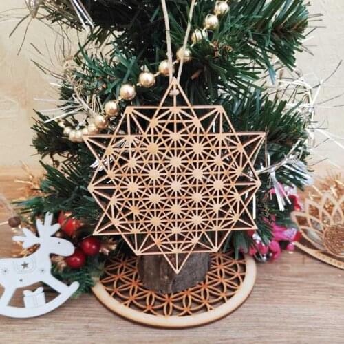 Personalized wooden 64 Grid Tetrahedron Ornament,Christmas gift,Christmas Tree Ornaments