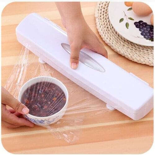 ORZ Plastic Packaging Dispenser Kitchen Gadgets Cling Film Cutter Fresh Film Home Fruit Preservation Box