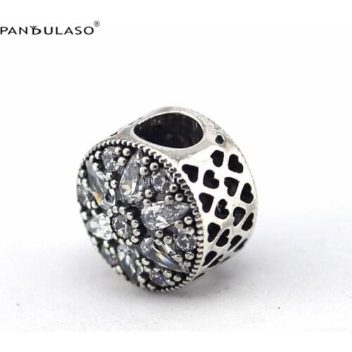 Clear Snowflake Beads For Jewelry Making Woman DIY Charms Fits Original Bracelets 925 Sterling Silver Jewelry Bead