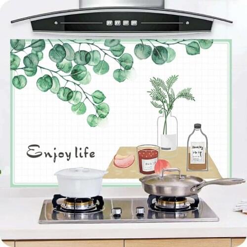 Self-Adhesive Kitchen Oil-Proof Stickers High Temperature Resistant Tile Waterproof Decoration Wallpaper