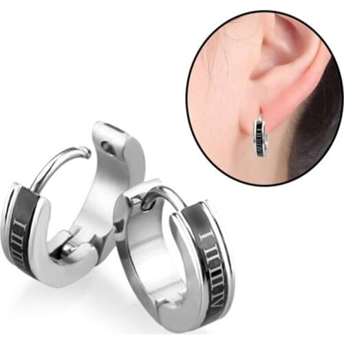 Hoop earrings unisex earring rock cool ear piercing jewelry for man woman 1 pair