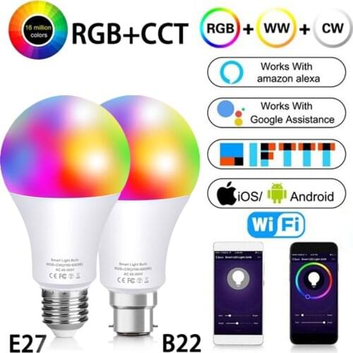 Smart Wifi Bulb Color Changing Light Bulb 10W E27/B22 No Hub Required Dimmable Lamp Or IR Remote Control LED Light For Party
