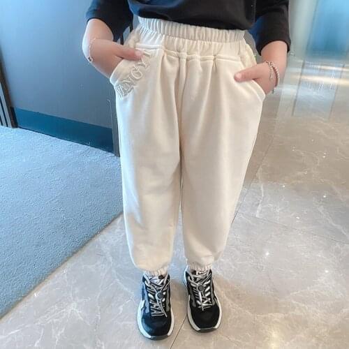 Girl Sport Pants Solid Color Girl Pants Children Spring Autumn Childrens Sweatpants Casual Style Childrens Clothes