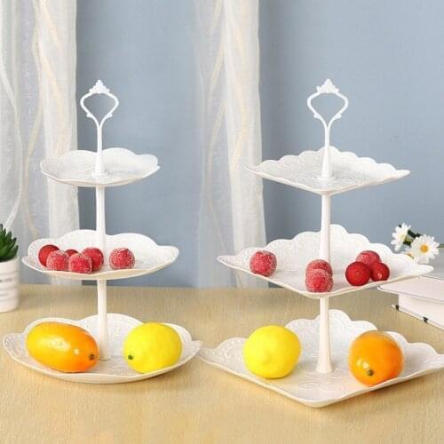 European-Style Fruit Plate three-layer Dried fruit plate afternoon tea cake table tray storage cake rack