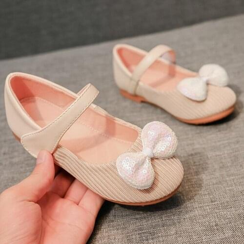 Children Sequined Bowknot Flat Shoes Baby Kids Solid Color Cute Cloth Shoes Girls Soft Comfortable Casual Shoes Toddler Shoes