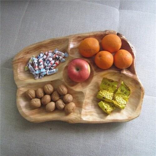 Solid Wood Food Fruit Cake Dessert Dinner Dried fruit Pan Plate Dishes Storage
