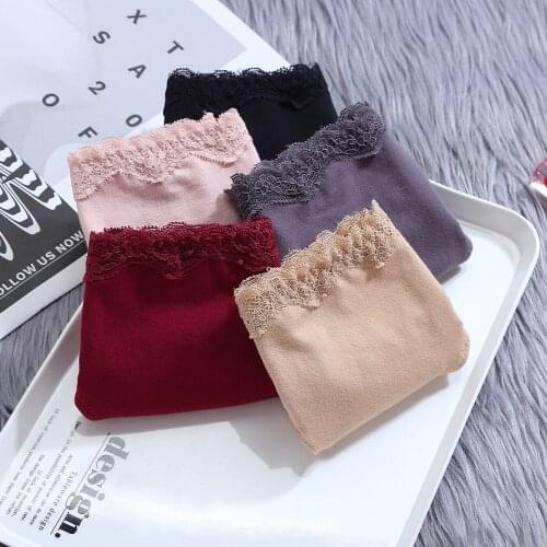Spring/Summer Hot Antibacterial Cotton Underpants Cotton Lace Briefs Student Girls Mid-low Waist Underwear