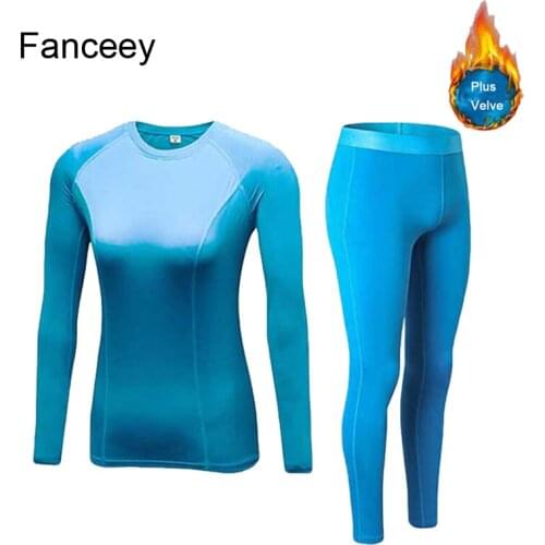 Women Cashmere Thick Velvet Thermal Underwear Spring Autumn Winter Thermo Sporting Set Female Fitness Gymming Long Johns