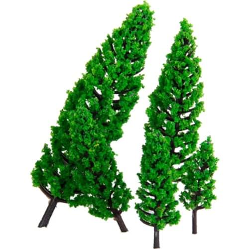 10pcs 1.9 - 6.3 inch Green Train Scenery Landscape Building Sand Table Model Trees Toy O Scale