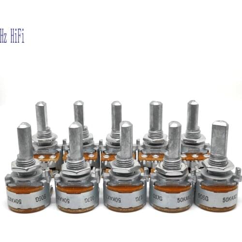 10PCS Original Japan ALPS 50K 50KAX2 audio amplifier amp volume Dual-unit Rotary Potentiometers RK163 DIP6