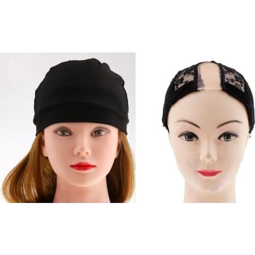 2pcs Black Spandex Dome Cap For Making Wigs Nylon Snood Stretchy Wig Cap Stretchy Snood Harinet