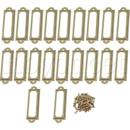 20 x Office Library Post Office File Frame Drawer Tag Label Holder Yellow