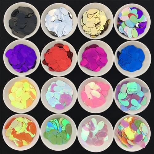 288pcs/lot 12*20mm Oval Egg Shape Large Sequins Flat PVC Crafts With Side Hole Belly Dance Garment DIY Sewing Accessories