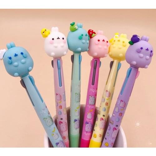 3 In 1 MultiColor Cartoon Creative Fruit Ballpoint Pen Colorful 0.5mm Ballpoint Pens for Learning Writing Supplies Stationery
