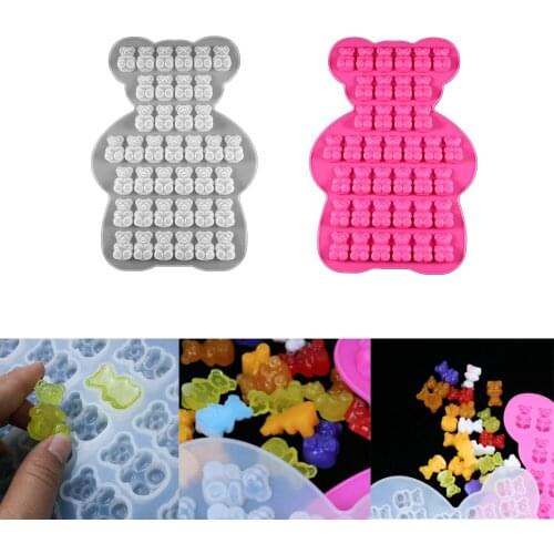 39 Cavity Gummy Bear Silicone Molds Resin Pendants Mold Chocolate Candy Aromatherapy Mould for DIY Crafts Jewelry Making Baking