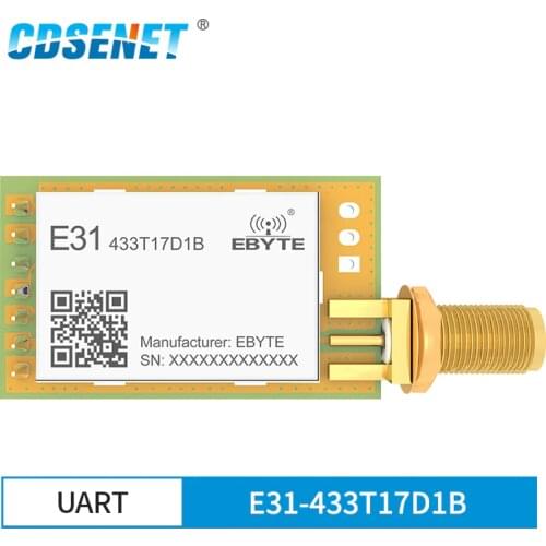 433Mhz 17dBm Wireless UART Module AX5243 CDSENET Low Power Consumption SMA-K Antenna Narrowband Transmission E31-433T17D1B