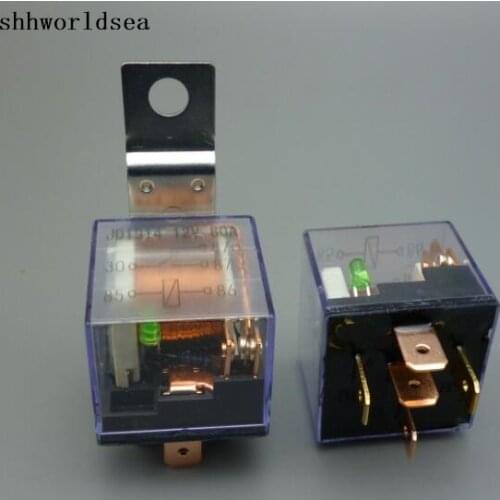 Shhworldsea 5pcs 30pcs 100pcs Universal 5 pins 12V 80A transparent car relay