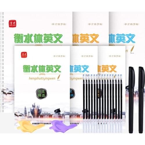 6pcs Circular Hengshui Writing English Calligraphy Copybook For Adult Children Exercises Calligraphy Practice Book Libros