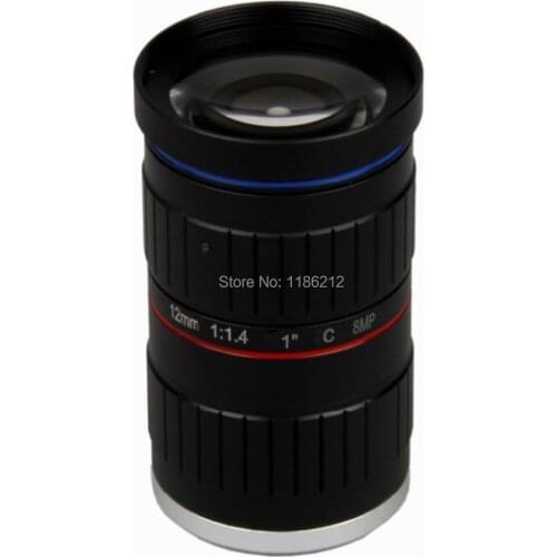 8.0Mega Pixel C Mount 12mm 1" F1.4 ITS Correction fixed focal length lenses Industrial camera manual Iris CCTV Lens