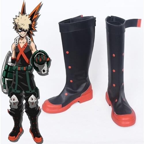 Anime My Hero Academia Cosplay Shoes Boots Bakugou Katsuki Cosplay Shoes Halloween Party Cosplay Costumes Daily Leisure Shoes