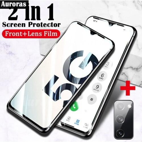 Auroras For Samsung A03S Screen Protection Film Tempered Glass 2 in 1 Protector Film For Samsung Galaxy A03S Lens Film