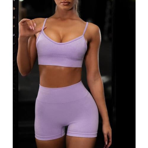 Seamless Women Yoga Set Workout Shirts Sport Pants Bra Gym Clothing Short Crop Top High Waist Running Leggings Sports Set 2021