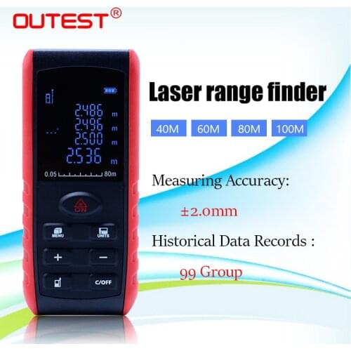 Digital Laser Rangefinder Laser Distance Meter Range Finder Area Volume Measurement With Angle Indication 40/60/80/100M