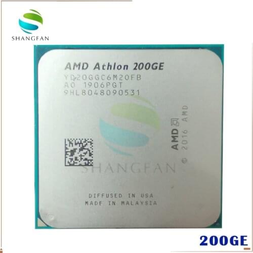 AMD Athlon 200GE X2 200GE 3.2 GHz Dual-Core Quad-Thread CPU Processor YD200GC6M2OFB Socket AM4