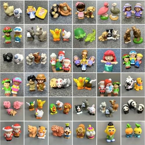BIXE Lot Little 2 inch Mini People Zoo Animal Workman Girl Princess Cartoon Action Figures Toys Xmas Gift