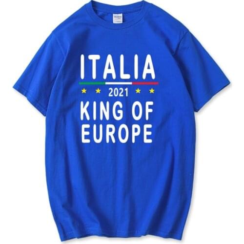 Italia King of Europe Italy Champion Soccer Football Fans Cotton Short Sleeve T-shirt Men Women Streetwear Harajuku Summer Tops