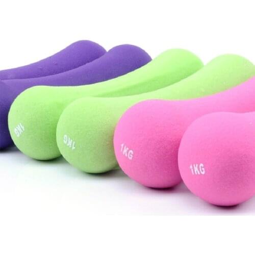 Plastic dip in dumbbell for women fitness dumbbells fitness weight dumbbells fitness body exercise dumbell kettlebell 1kg*2pcs