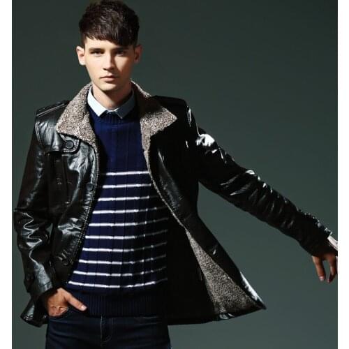Hot sale winter Faux Fur Leather Jacket Men Coats Brand High Quality PU Outerwear Men Business casual Jackets Plus Size