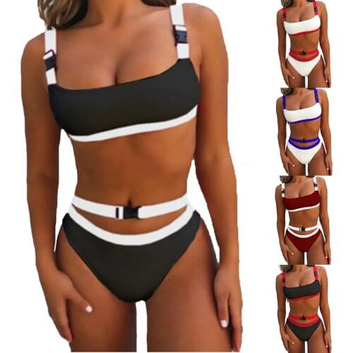 Bikini Set Patchwork Swimming Suit for Women Push Up Bikini Swimwear Backless Breathe Swimsuit maillot de bain femme Beachwear