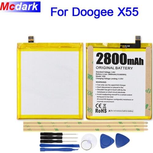Mcdark 2800mAh Battery For Doogee X55 Batterie Bateria Accumulator AKKU ACCU PIL Mobile Phone+tools