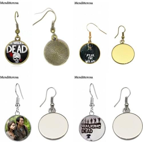 Mendittorosa Luxury Brand Jewelry With Glass Cabochon For Women Gift The Walking Dead