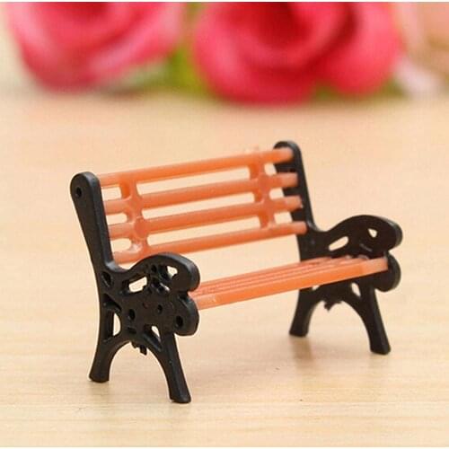 Mini Garden Ornament Miniature Park Bench Craft DIY House Decor Bench Model