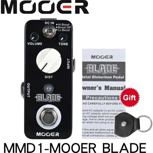 MOOER BLADE Metal Distortion Guitar Effect Pedal 3 Modes True Bypass Full Metal Shell with 3 working modes Lo Boost/ Boost Off