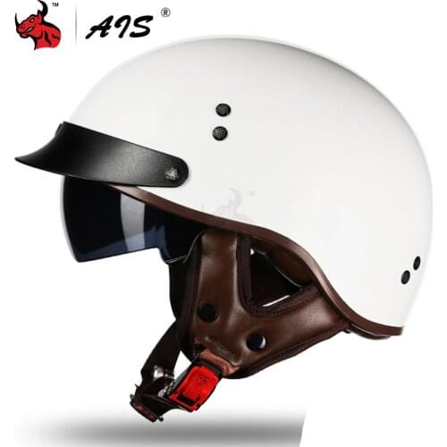 AIS Motorcycle Helmet Men Summer Retro Motorbike Half Helmet Cascos Para Moto Women Vintage Racing Motocross Riding Helmet M-XXL