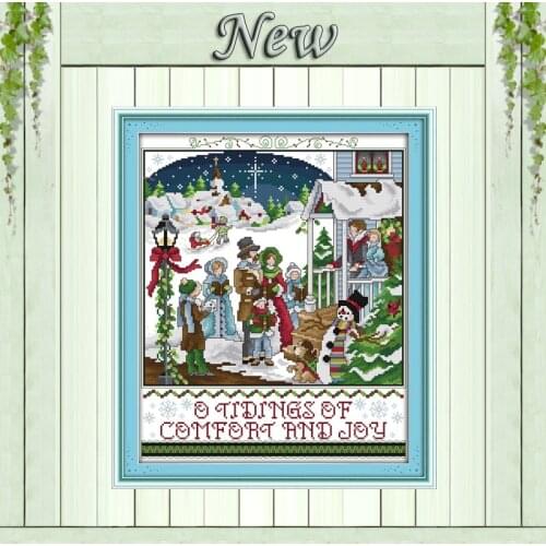 A Christmas Carol home decor painting counted print on canvas DMC 14CT 11CT chinese Cross Stitch Needlework Sets Embroidery kits